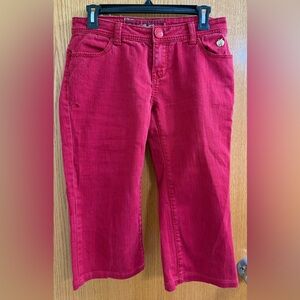 Apple Bottom Red Jean Capri Size 7/8